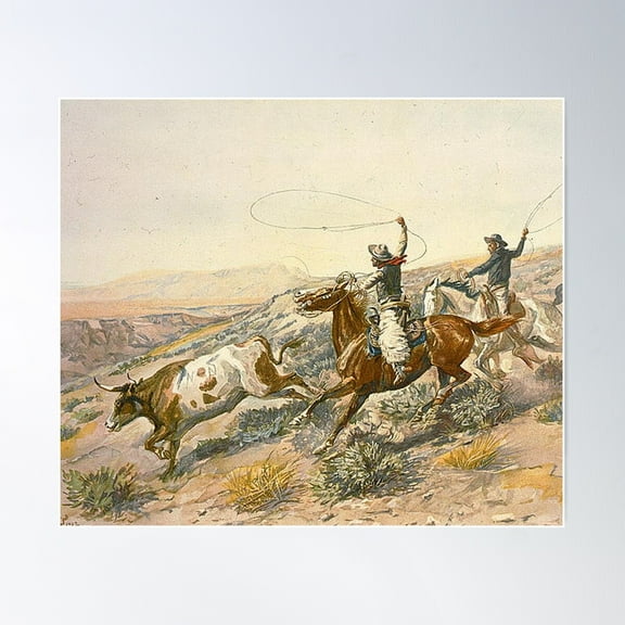 Cattle Drive Poster Wall Art, Modern Wall Decor For Living Room Bedroom, 12x18 UNFRAMED