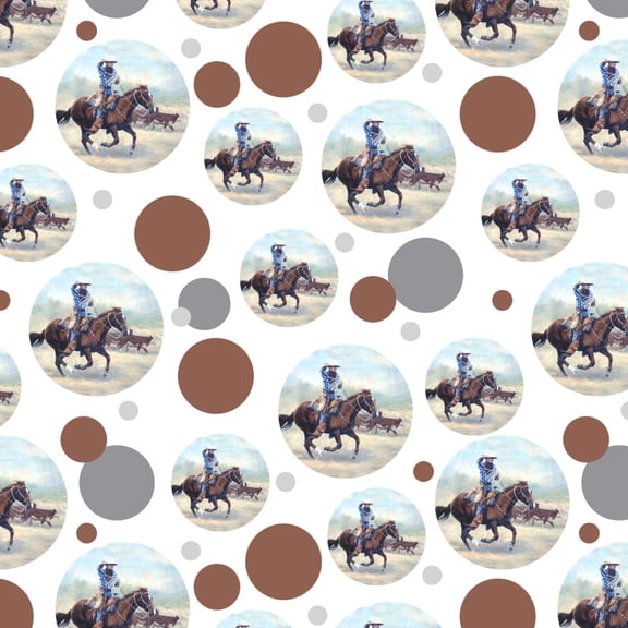 Cattle Drive Western Cowboy In the Loop Premium Gift Wrap Wrapping Paper Roll