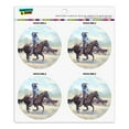 thumbnail image 1 of Cattle Drive Western Cowboy In the Loop Refrigerator Fridge Locker Vinyl Circle Magnet Set, 1 of 4