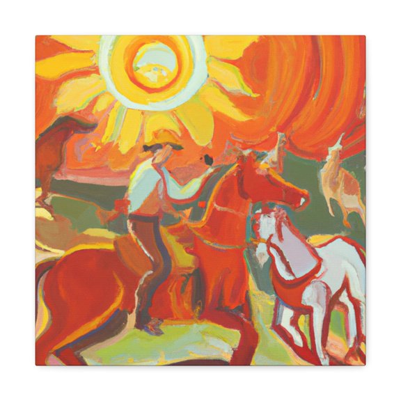 "Cattle Drive at Sunset" - Canvas