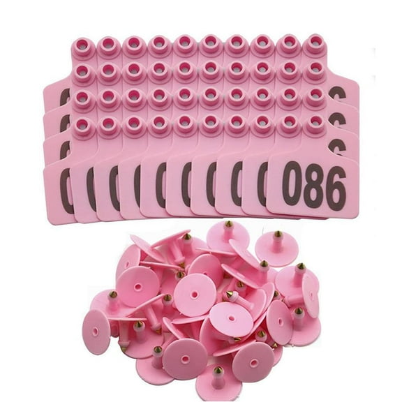 Cattle Ear Tag 1-100 Number Plastic Livestock Tags for Cow Sheep Pigs 100 Pcs