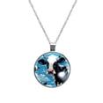 thumbnail image 1 of Cattle Elegant Glass Circular Pendant Women's Necklaces, 1 of 5