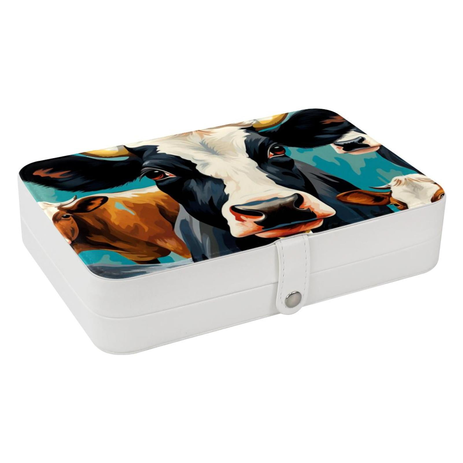 Cattle Elegant PU Leather Jewelry Box with Removable Compartment