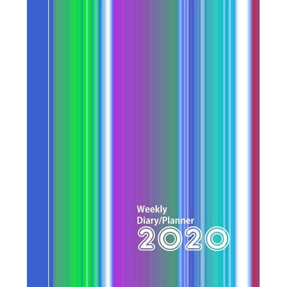 Planners One Year 2020: Colorful Stripes Design: Diary Weekly Spreads January to December (Paperback)