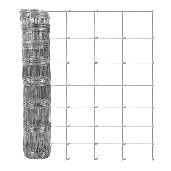 Cattle Fence 4Ft x 328ft 13 Gauge Galvanized Wire Fencing, Hinge Knot Woven Wire Fence, Livestock Fencing for Cattle Goats Sheep Hog, Field Fence for Pasture Yard Garden