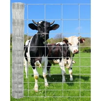 Cattle Fence 4ft x 164ft - Galvanized Wire Fencing for Hog, Goat,Sheep & Deer,Heavy Duty Durable Wire Fence for Yard Protection,Chain Link Style Field Fence for Poultry & Livestock Enclosures