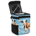 thumbnail image 1 of Cattle Foldable Car Trash Bin with Lid, Leak-proof Mini Garbage Can – Hanging Storage Bag Included, 1 of 6