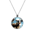 thumbnail image 1 of Cattle Glass Circular Pendant Necklace - Stylish Womens Necklaces ?, 1 of 1