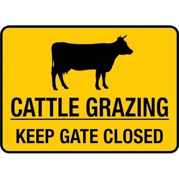 Cattle Grazing Keep Gate Closed Sign Outdoor Metal Sign - 12 X 8 Metal ...