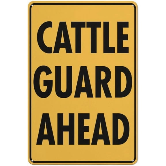 Cattle Guard Ahead Sign Signs Outdoor, Uv Printed Aluminum 8"x12" In, Weatherproof And Security Signs For Home Or Business