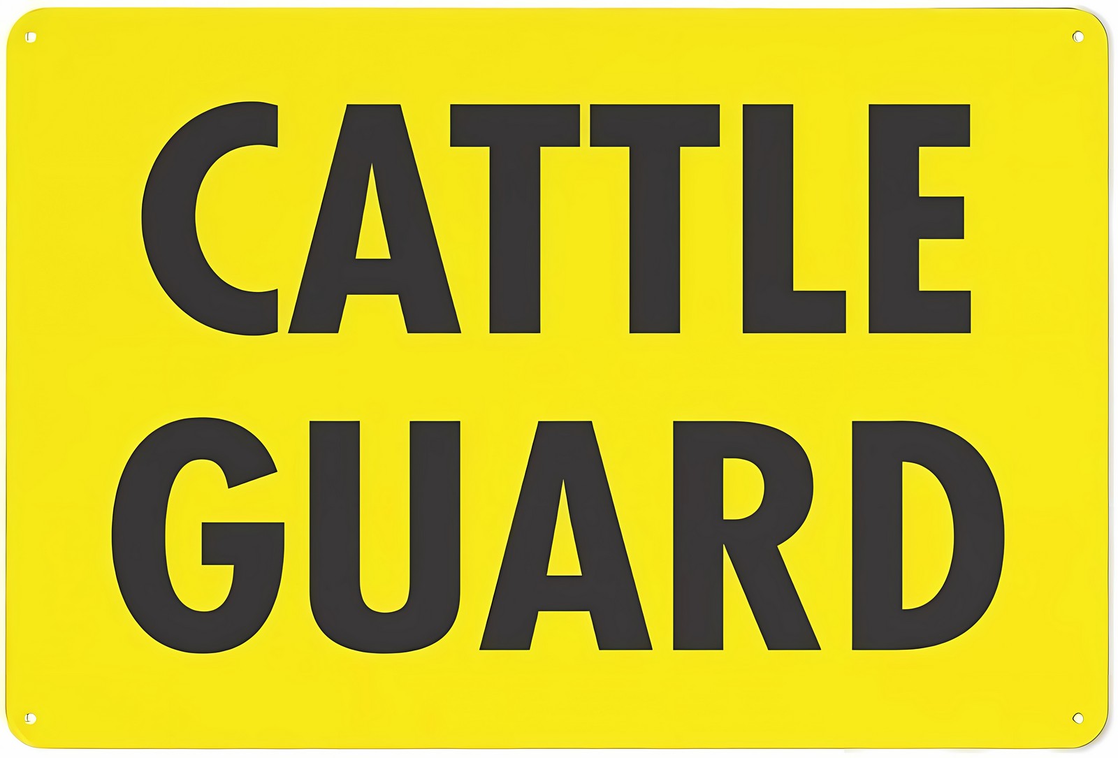 Cattle Guard Bright Yellow Reflective Aluminum Sign 12 x 8 Inches - UV ...
