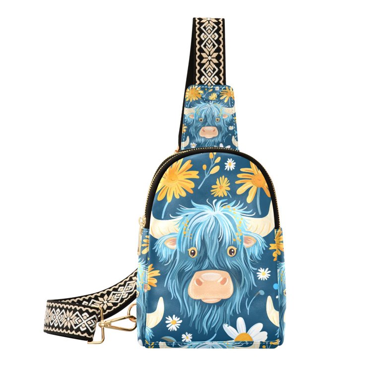 Cattle Head Cow Flowers Crossbody Bags Backpack Chest Bag Shoulder Bag Waist Bag for Outdoor Travel Hiking Fitness Cycling Cattle Head Cow Flowers Crossbody Bags Backpack Chest Bag Shoulder Bag Waist Bag for Outdoor Travel Hiking Fitness Cycling