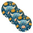 thumbnail image 1 of Cattle Head Cow Flowers Trivet Mats Woven Pot Holders 3Pcs Non-Slip Heat Resistant for Hot Pots Pans Pats, 1 of 6