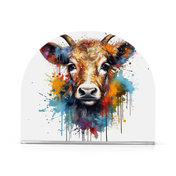 Cattle Head Napkin Holder for Table Clear Napkin Stand Paper Holder Acrylic Organizer Dispenser Napkins for Dinner Kitchen Restaurant Room