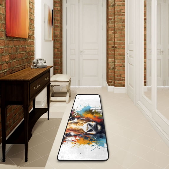 Cattle Head Runner Rug Ares Rug Non-Slip Laundry Rug 72×24 inch Soft Washable for Bedroom Bathroom Kitchen Living Room