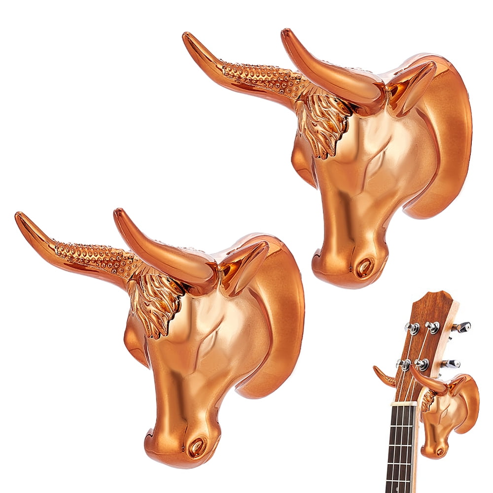 Cattle Head Shaped Guitar Display Stands with Iron Screws & Plastic Plugs Chocolate 8x10x11cm