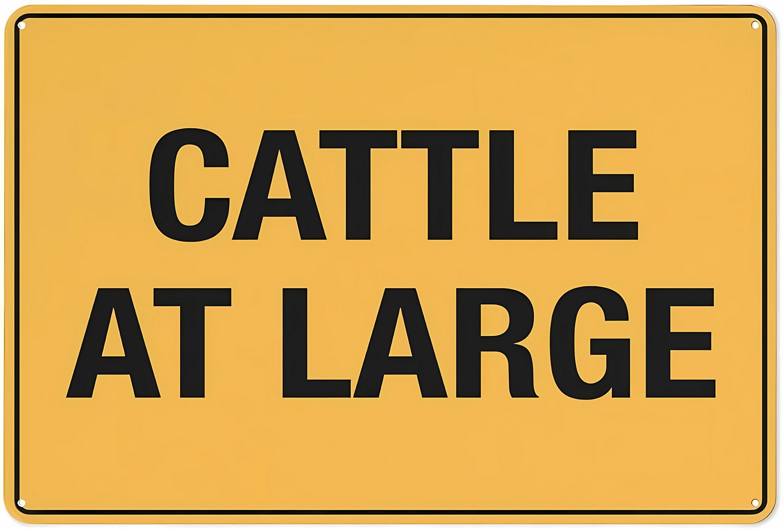Cattle at Large Reflective Aluminum Sign 12 x 8 Inches - UV Protected ...