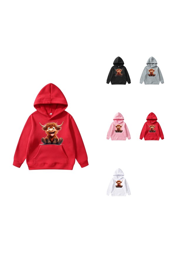 Cattle Long Sleeved Hoodie For Children