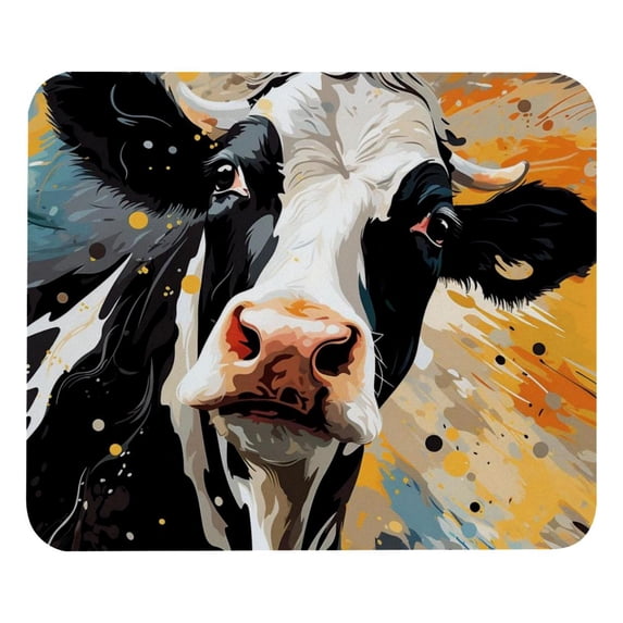 Cattle Printed Square Desk Pad Mouse Pad Desk Mat Non-Slip Rubber Bottom – 8.3x9.8 Inch – Suitable for Office and Gaming