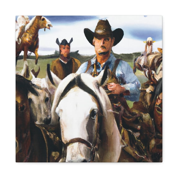 Cattle Roundup Scene - Canvas