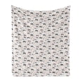 thumbnail image 1 of Cattle Soft Flannel Fleece Throw Blanket, Composition of Graphic Sketch Cattle Animals as Ox Goat Pig and Buffalo, Cozy Plush for Indoor and Outdoor Use, 50" x 70", Multicolor, by Ambesonne, 1 of 5