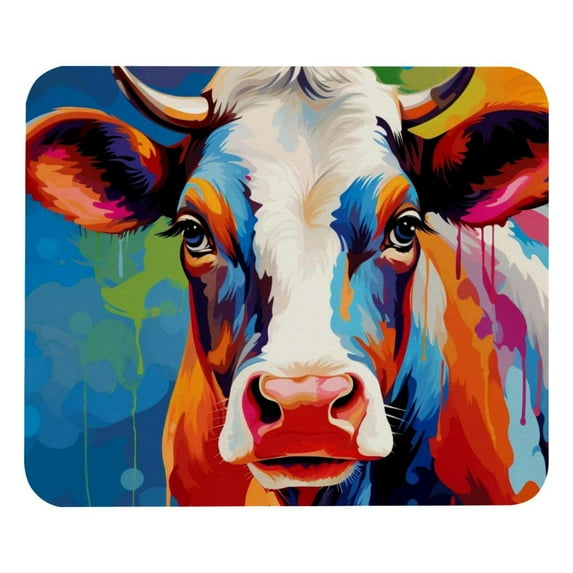 Cattle Square Printed Desk Mat Gaming Mouse Pad Non-Slip Rubber Bottom 8.3x9.8 Inch - Suitable for Office and Gaming