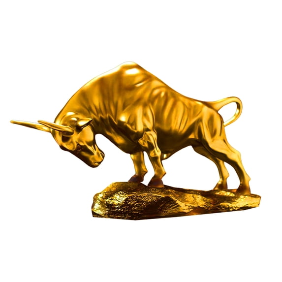 Gold Cow Figurines Cattle Statue Figurines Shelf Decors Accent Cattle Decorative Objects Table Centrepieces Home Decors