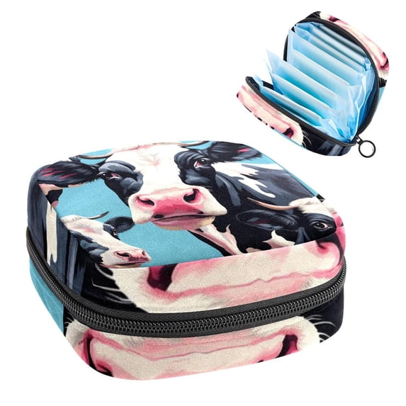 Cattle Storage Bag for Sanitary Napkins - Velvet, Sponge, and Oxford Fabric Period Pouch Organizer 4.7x6.6x6.6 in.