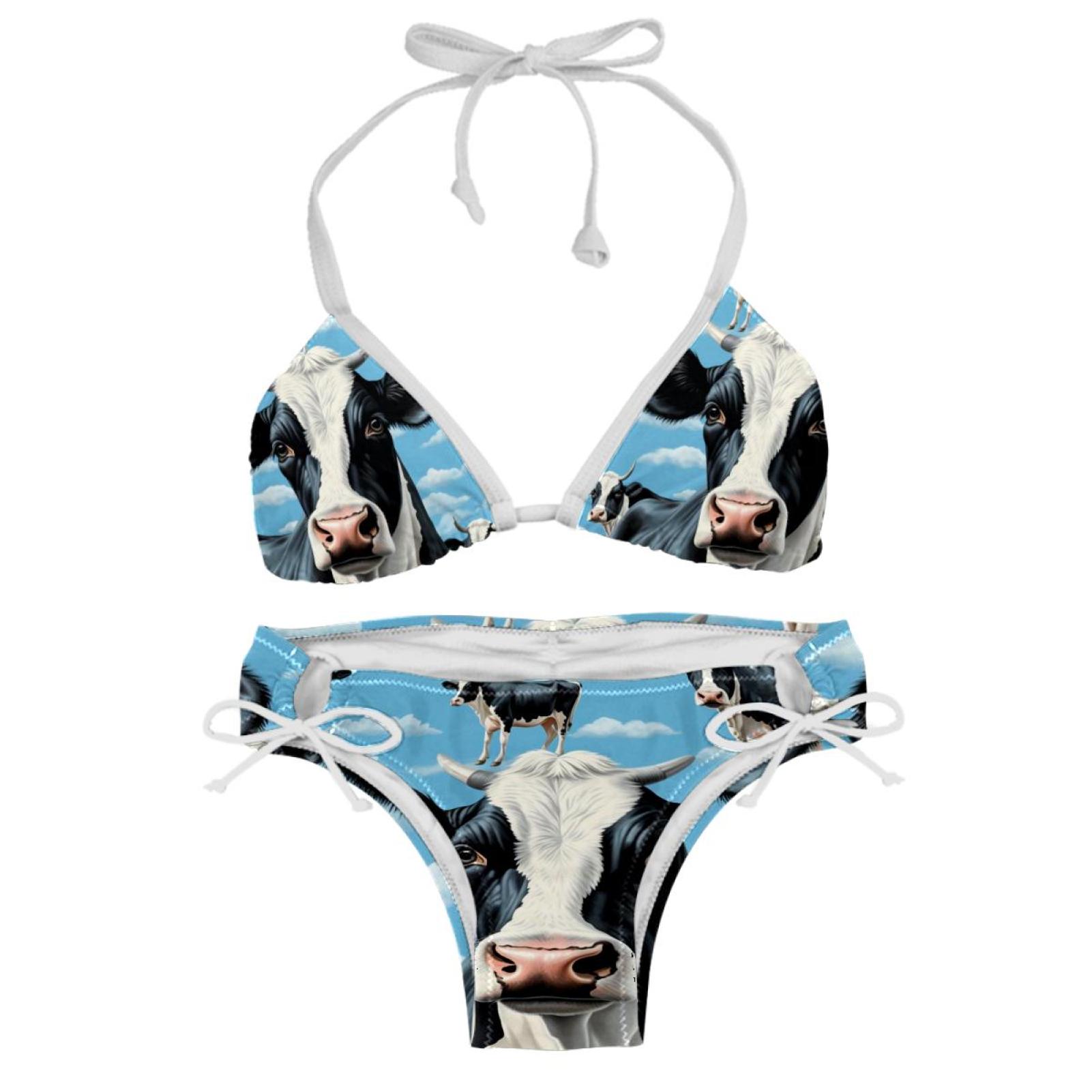 Cattle Swimsuit Women Bikini Sets, Detachable Sponge Adjustable Strap ...