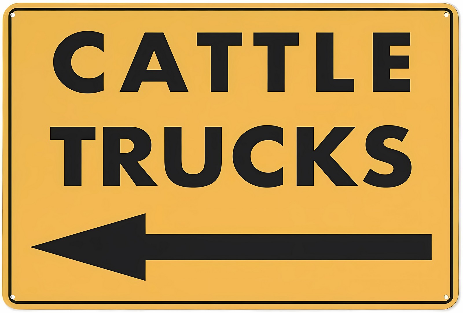 Cattle Trucks (Arrow Left) Reflective Aluminum Sign 12 x 8 Inches - UV ...