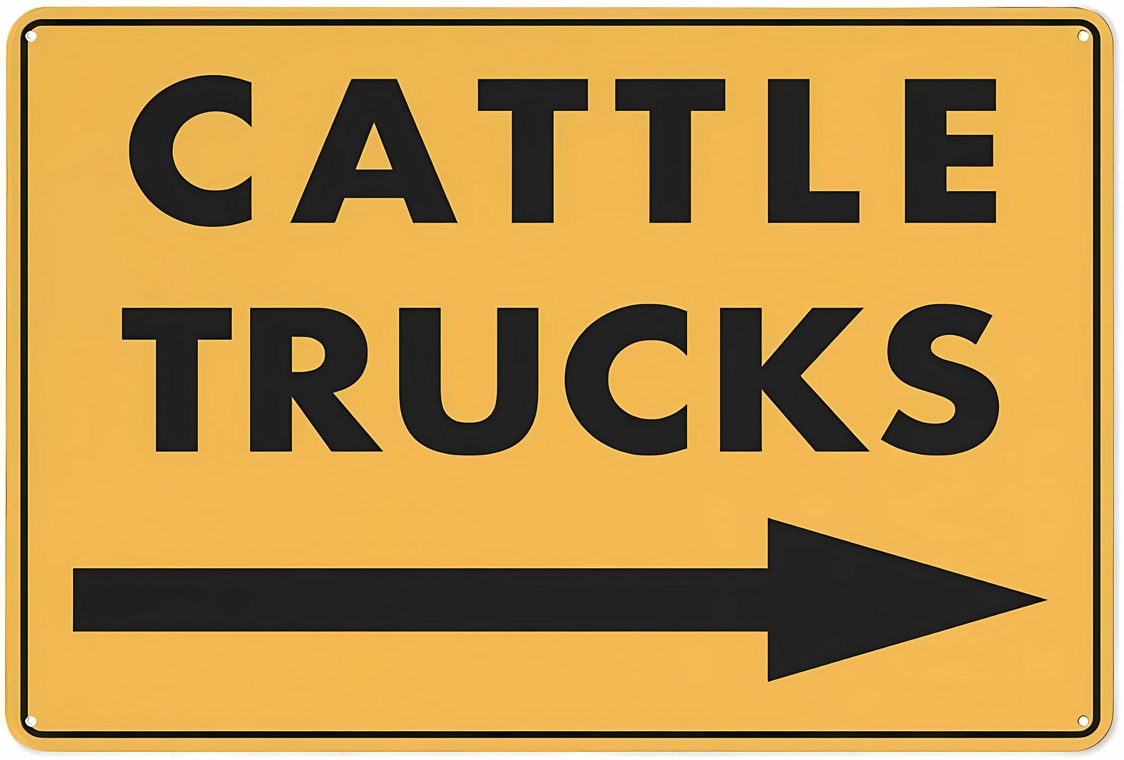 Cattle Trucks (Arrow Right) Sign 12 x 8 Inches - Grade Reflective Rust ...