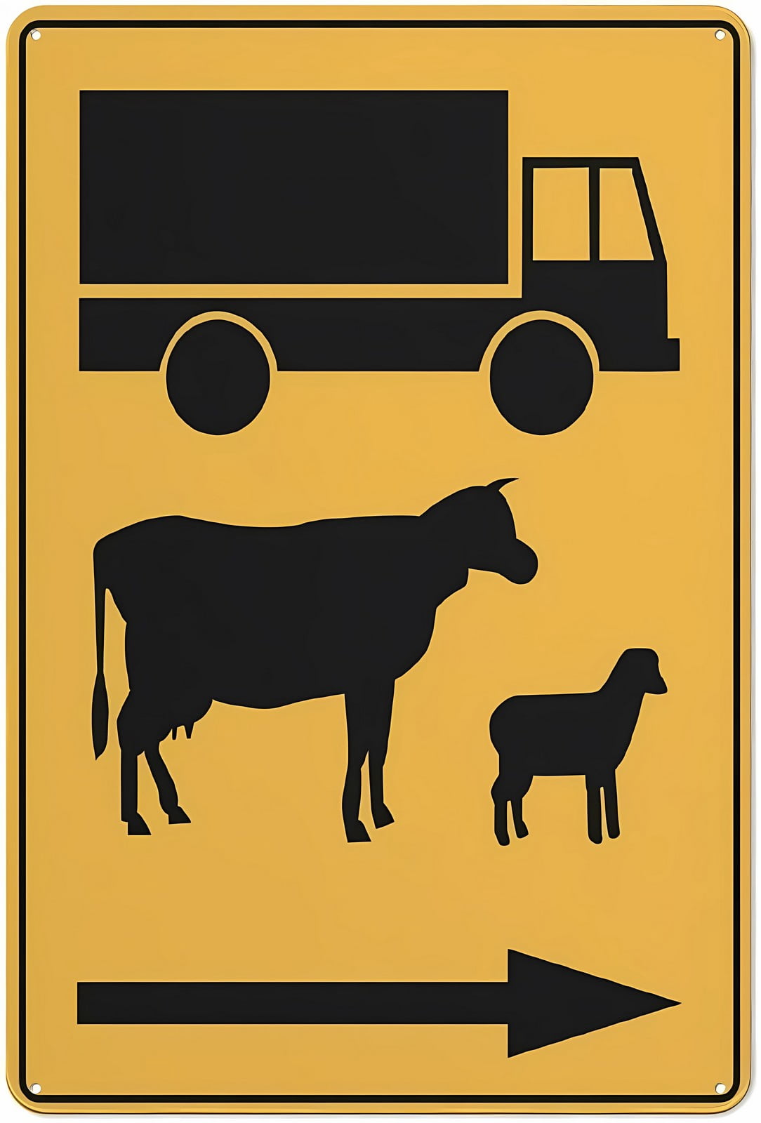 Cattle Trucks Symbol (Arrow Right) Sign 12 x 8 Inches - Grade ...