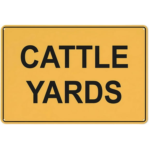 Cattle Yards Warning Sticker 12 x 8 Inches - Security Sign, Outdoor Indoor Use for Farm, Ranch, Cattle Handling Area, Livestock Safety Alert