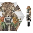 thumbnail image 1 of Cattle with Daisies Compact Sun Umbrella Windproof Travel Umbrellas for Rain Strong Portable UV Protection, 1 of 8