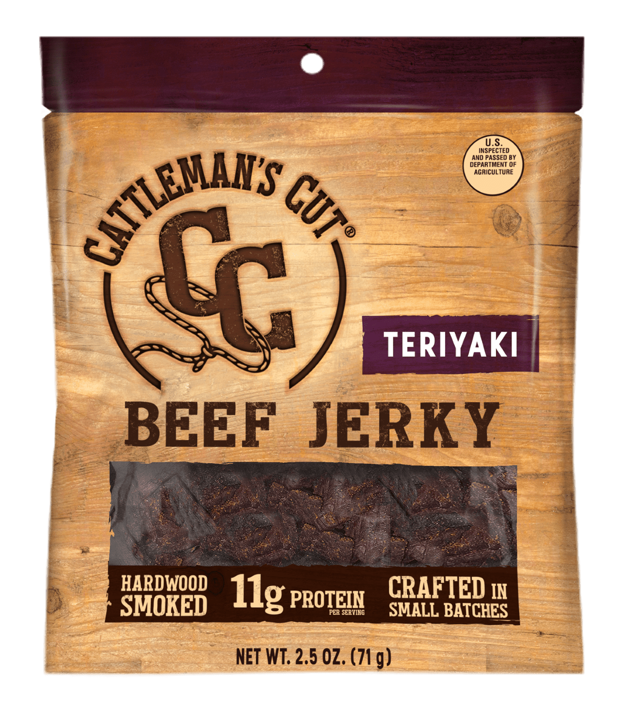 Cattleman's Cut Teriyaki Beef Jerky, 2.5-Ounce Bag