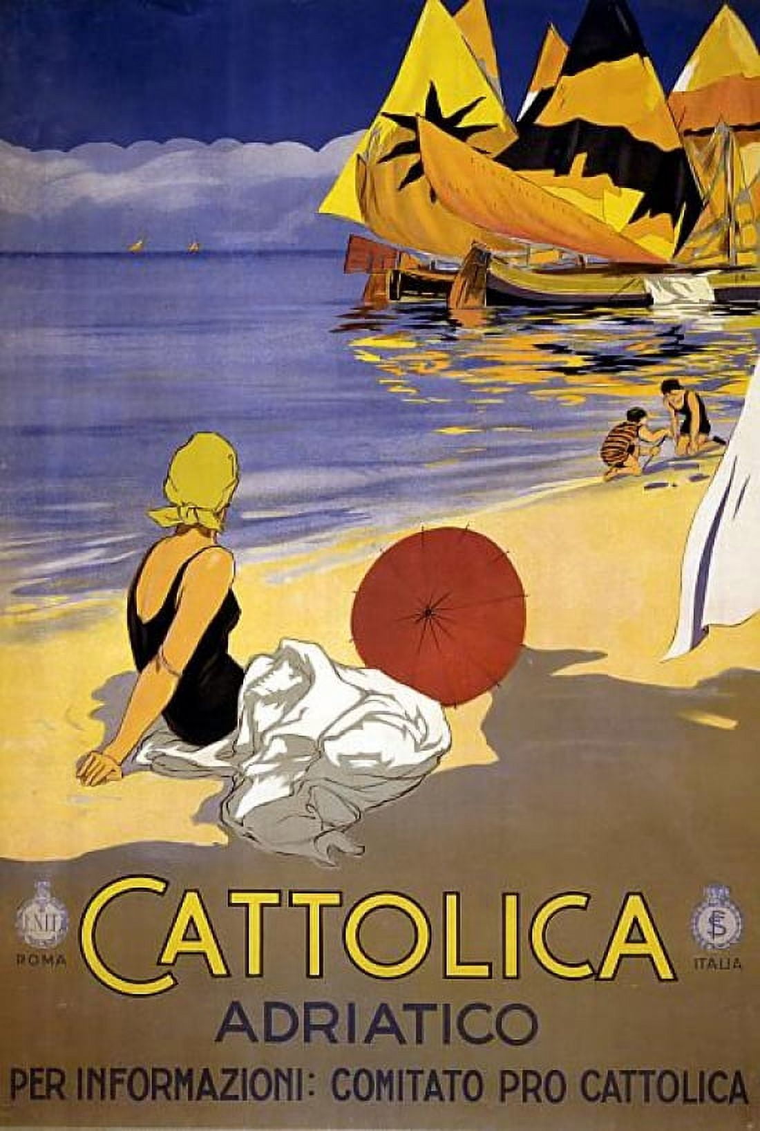 Cattolica Adriatico Vintage Italian Travel Canvas Art - (18 x 24)