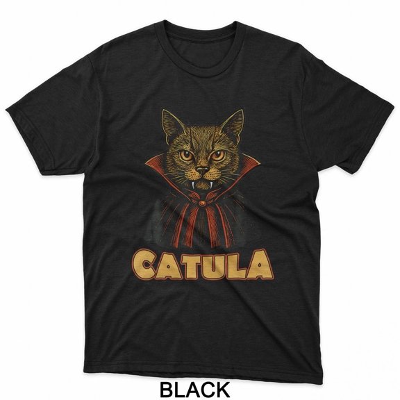 Catula Vintage Vampire Cat Halloween Dracula T-Shirt