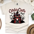 thumbnail image 1 of Catula’s Castle Halloween Shirt – Vampire Cat Haunted House Tee, Natural, Size M, 1 of 6