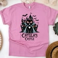 thumbnail image 1 of Catula's Castle Vampire Cat Halloween Shirt, Gothic Castle Cat T-Shirt, Azalea, Size M, 1 of 6
