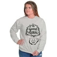thumbnail image 1 of Caturday Morning Cats Coffee Lovers Women Crewneck Sweatshirt Brisco Brands M, 1 of 5