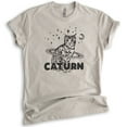 thumbnail image 1 of Caturn Shirt, Unisex Women's Men's Shirt, Cat T-shirt, Kitten Shirt, Cat Lover Shirt, Light Silk Gray, Medium, 1 of 6