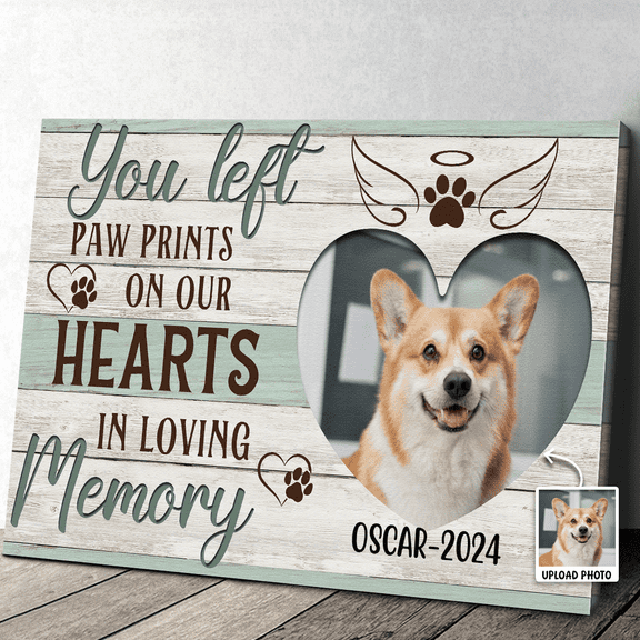 Catygift - Custom Pet Photo - Canvas Wall Art - Memorial, Remembrance Canvas - Pet Portrait - Meaningful Gift For Family Members, Pet Lovers