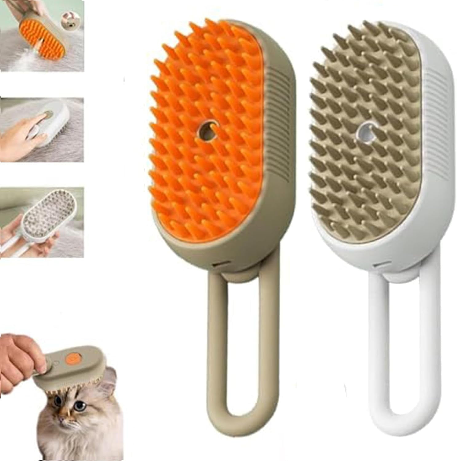 Catzcomfort Cleaning Brush, 2025 New Pet Steam Groomer Comb, 3 in 1 Cat Steam Brush Water Brush for Cats, Cat Brushes for Indoor Cats, Steam Pet Brush, Pet Steam Brush for Cats Dogs (2PCS)