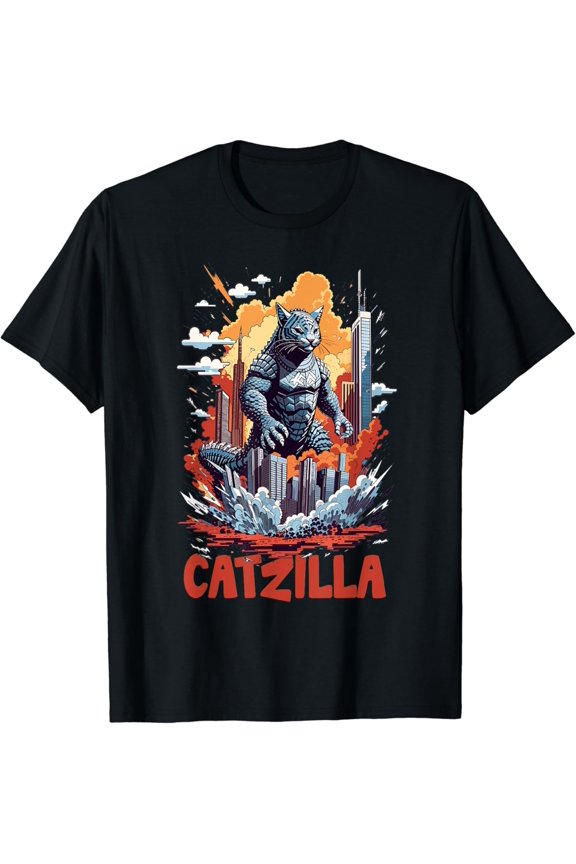 Catzilla Cat City Skyline T-Shirt Version Two