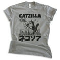 thumbnail image 1 of Catzilla Cute Cat T-shirt, Unisex Women's Men's Shirt, Funny Catzilla Cat Silly Kitty Gift, Dark Heather Gray, Medium, 1 of 6