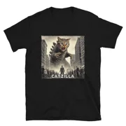 FASHION BUBBLE MAKER Catzilla Funny Cat Godzilla Graphic Epic Monster Cat - Unisex Kaiju Cat Shirt