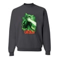thumbnail image 1 of Catzilla Parody Taking Over City | Mens Cat Lover Crewneck Graphic Sweatshirt, Charcoal, Medium, 1 of 3