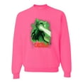 thumbnail image 1 of Catzilla Parody Taking Over City | Mens Cat Lover Crewneck Graphic Sweatshirt, Neon Pink, Medium, 1 of 3