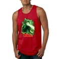 thumbnail image 1 of Catzilla Parody Taking Over City | Mens Cat Lover Graphic Tank Top, Red, X-Large, 1 of 3