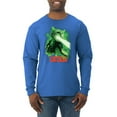 thumbnail image 1 of Catzilla Parody Taking Over City | Mens Cat Lover Long Sleeve T-Shirt, Royal, 3XL, 1 of 3